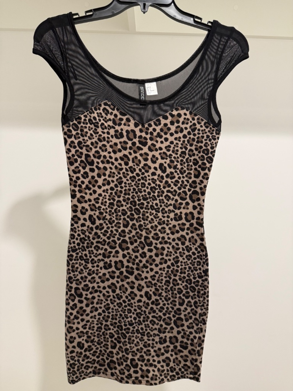 H&M Divided Leopard Print Bodycon Mini Dress | Size 2 (Fits XS) | Mesh
